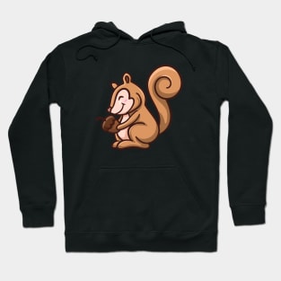 cute squirrel holding a nut Hoodie